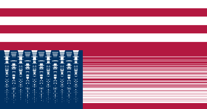USA flag center of mass